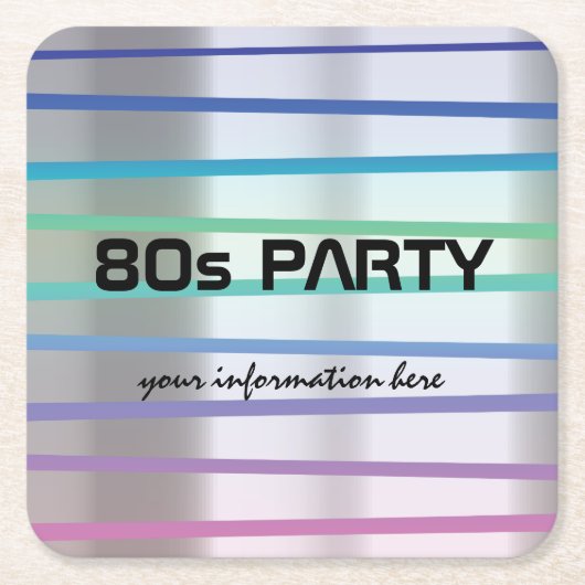 80s of 90s thema feest of reünie kartonnen onderzetters (Voorkant)