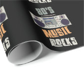 80s Old Rock Music Party  Cassette Radio Cadeaupapier (Rol Hoek)