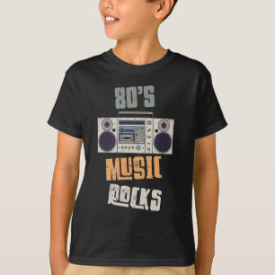 80s Old Rock Music Party  Cassette Radio T-shirt