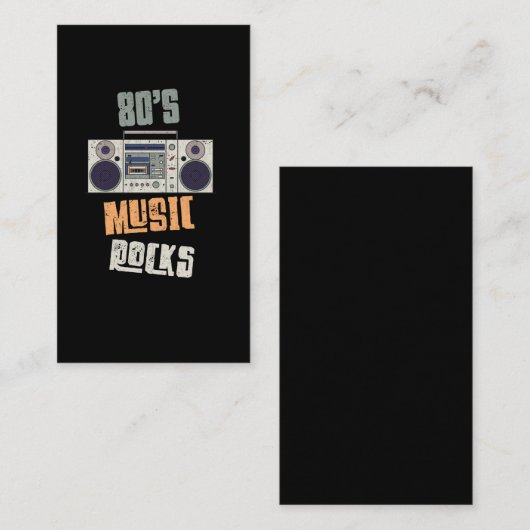 80s Old Rock Music Party  Cassette Radio Visitekaartje (Voorkant / Achterkant)