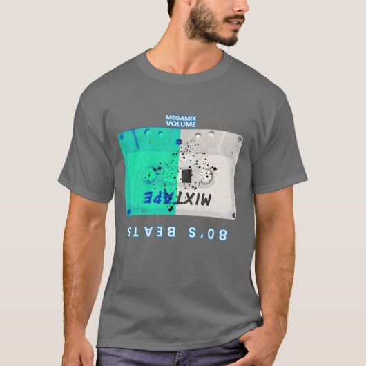 80s Old School Mega Mi Cassette grappig T-shirt (Voorkant)