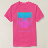 80s Palm Trees Sunrise Beach Tropical Summer Vapor T-shirt (Design voorkant)
