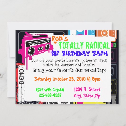 80s partijdig uitnodiging deel duex (Voorkant)