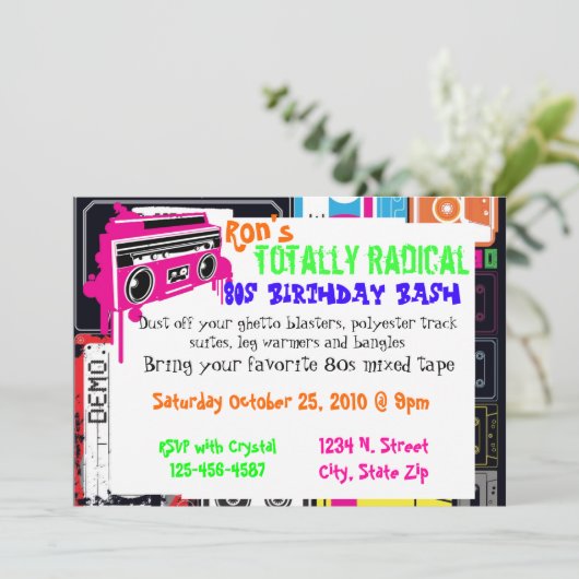 80s partijdig uitnodiging deel duex (Staand voorkant)