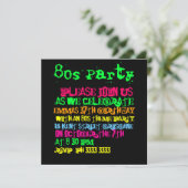 80s-partijuitnodigingen kaart (Staand voorkant)