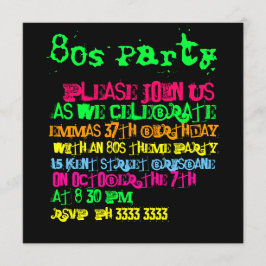 80s-partijuitnodigingen kaart