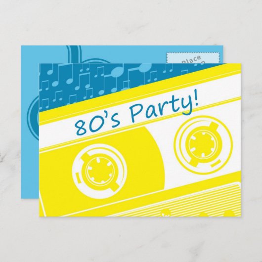 80s Party Briefkaart (Voorkant / Achterkant)