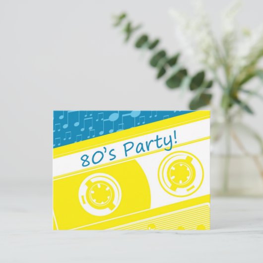 80s Party Briefkaart (Staand voorkant)