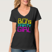 80s party girl ladies multi-colour logo t-shirt (Voorkant)
