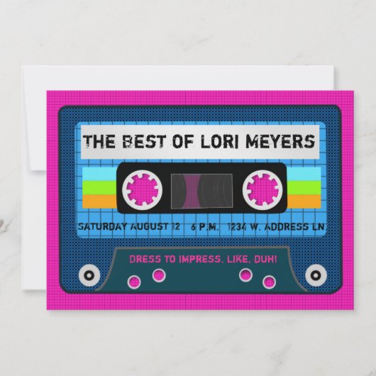 80's Party Het beste van mixtape Kaart (Voorkant)