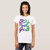 80s Party Meisje Fun Script Rainbow Tachtigen Retr T-shirt (Voorkant volledig)
