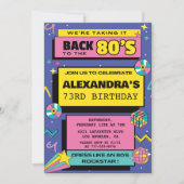 80s party Retro Budget 73ste verjaardag uitnodigin Kaart (Voorkant)
