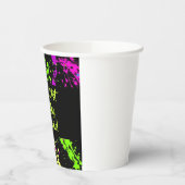 80s Party Retro Neon Paint Splatter Gepersonalisee Papieren Bekers (Links)