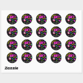 80's Party Ronde Sticker Labels (Vel)