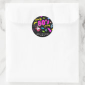80's Party Ronde Sticker Labels (Tas)