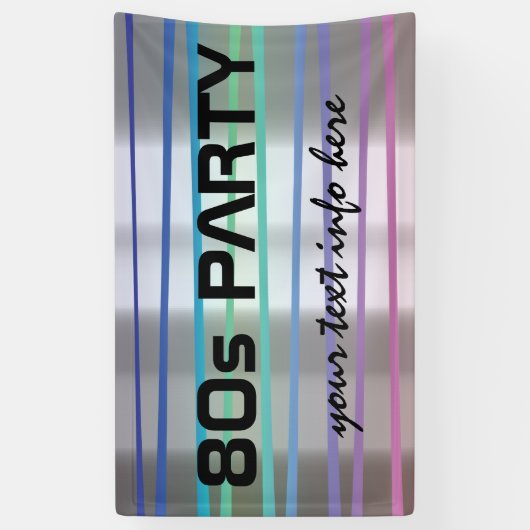 80s party thema spandoek (Verticaal)