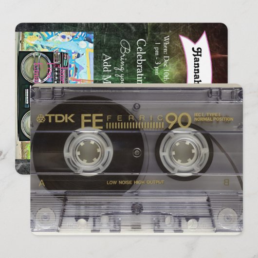 80's Party Verjaardag Uitnodigingen (Voorkant / Achterkant)