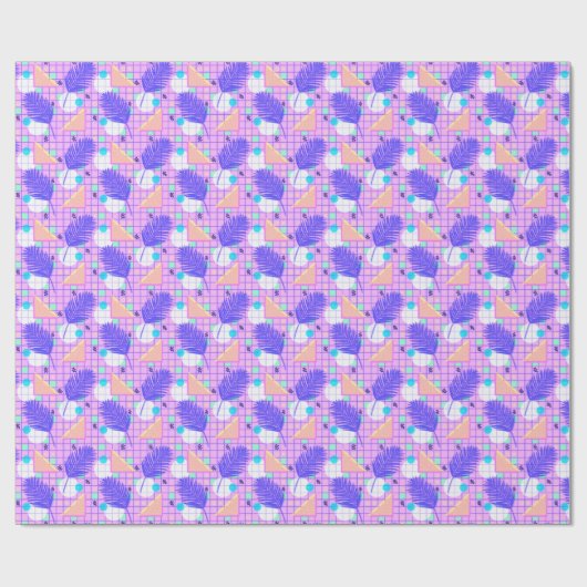 80's pastel geometrische Memphis palmbladeren Cadeaupapier (Vlak)