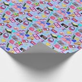  80's Pattern 01.w LBlue BG Cadeaupapier (Hoek)