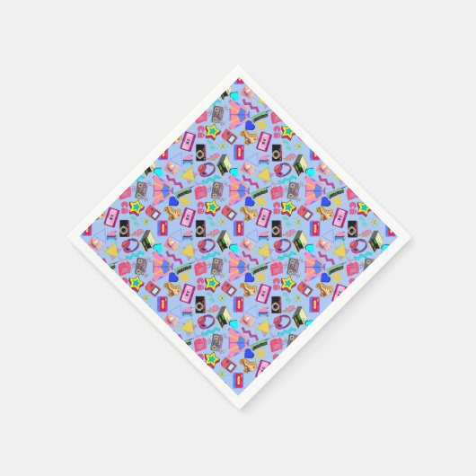  80's Pattern 01.w LBlue BG Servet (Hoek)