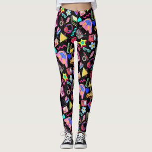 80's Pattern 01.w Leggings