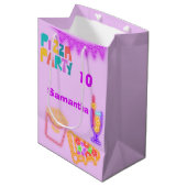 80s Pizza Feest Cadeautas - Neon Arcade Thema (Voorkant Gekanteld)
