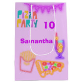 80s Pizza Feest Cadeautas - Neon Arcade Thema (Achterkant)