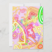 80s Pizza Feest Uitnodiging - Neon Arcade Thema (Achterkant)