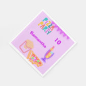 80s Pizza Party Napkins - Neon Arcade Design Servet (Hoek)