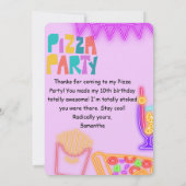 80s Pizza Party Thank You Card - Neon Bedankkaart (Achterkant)