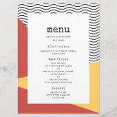80s Pop art Memphis stijl bruiloft Menu (Voorkant)
