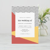 80s Pop art Memphis stijl bruiloft uitnodiging (Staand voorkant)
