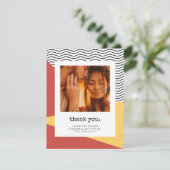 80s Pop art Memphis stijl Dank u foto Bedankkaart (Staand voorkant)