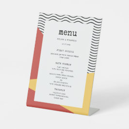 80s Pop art Memphis stijl menu Reclamebord Met Voetstuk