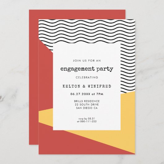 80s Pop art Memphis stijl verlovingsfeest Kaart