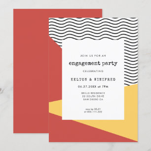 80s Pop art Memphis stijl verlovingsfeest Kaart