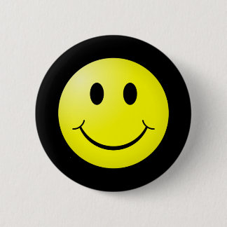 80s Pop Culture Yellow Emoticon Ronde Button 5,7 Cm