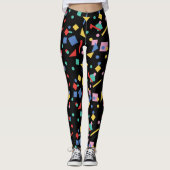 80s pop geometrische vormen leggings (Voorkant)