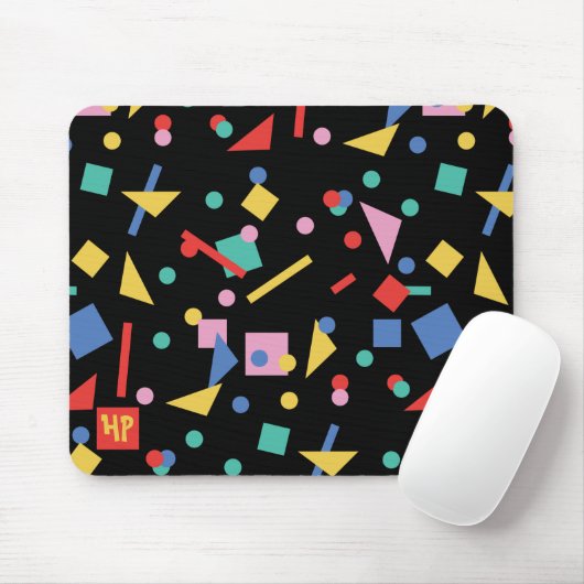 80s pop geometrische vormen muispad opnieuw bewerk muismat (Met muis)