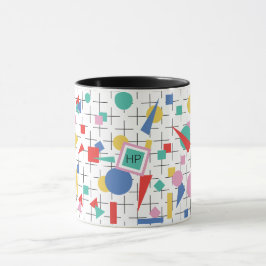 80s pop geometrische vormen & raster opnieuw inste mok