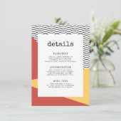 80s Pop kunst Memphis stijl gast informatie Informatiekaartje (Staand voorkant)