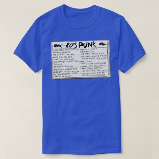 80s Punk cassettebandjes T-shirt (Design voorkant)