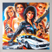 80s Race Actie Meisjes Poster (Voorkant)
