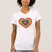 80's Rainbow Heart (concentrisch) T-Shirt (Voorkant)