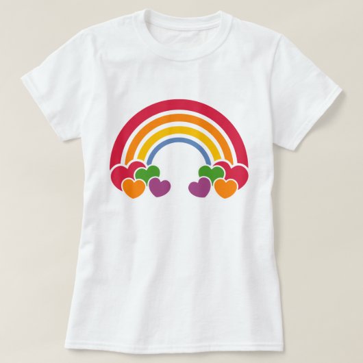 80's Rainbow 'n Hearts T-Shirt (Design voorkant)