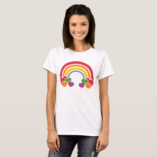 80's Rainbow 'n Hearts T-Shirt (Voorkant volledig)