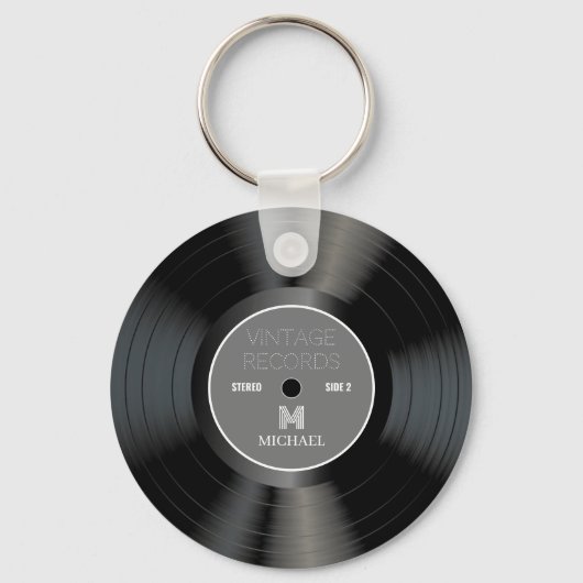 80s Record Persoonlijke naam Sleutelhanger (Achterkant)