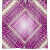 80s Retro: 3D Sci-Fi achtergrond. Douchegordijn (Voorkant)