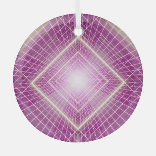 80s Retro: 3D Sci-Fi achtergrond. Glas Ornament (Voorkant)