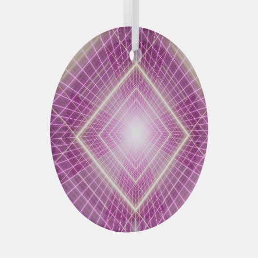 80s Retro: 3D Sci-Fi achtergrond. Glas Ornament (Voorkant Rechts)